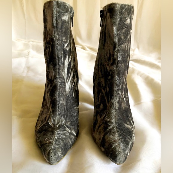 Velvet Ankle Boots with Block Heel - Picture 2 of 3